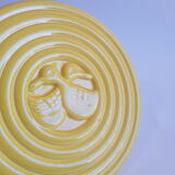 Vintage art deco duck yellow slip coaster