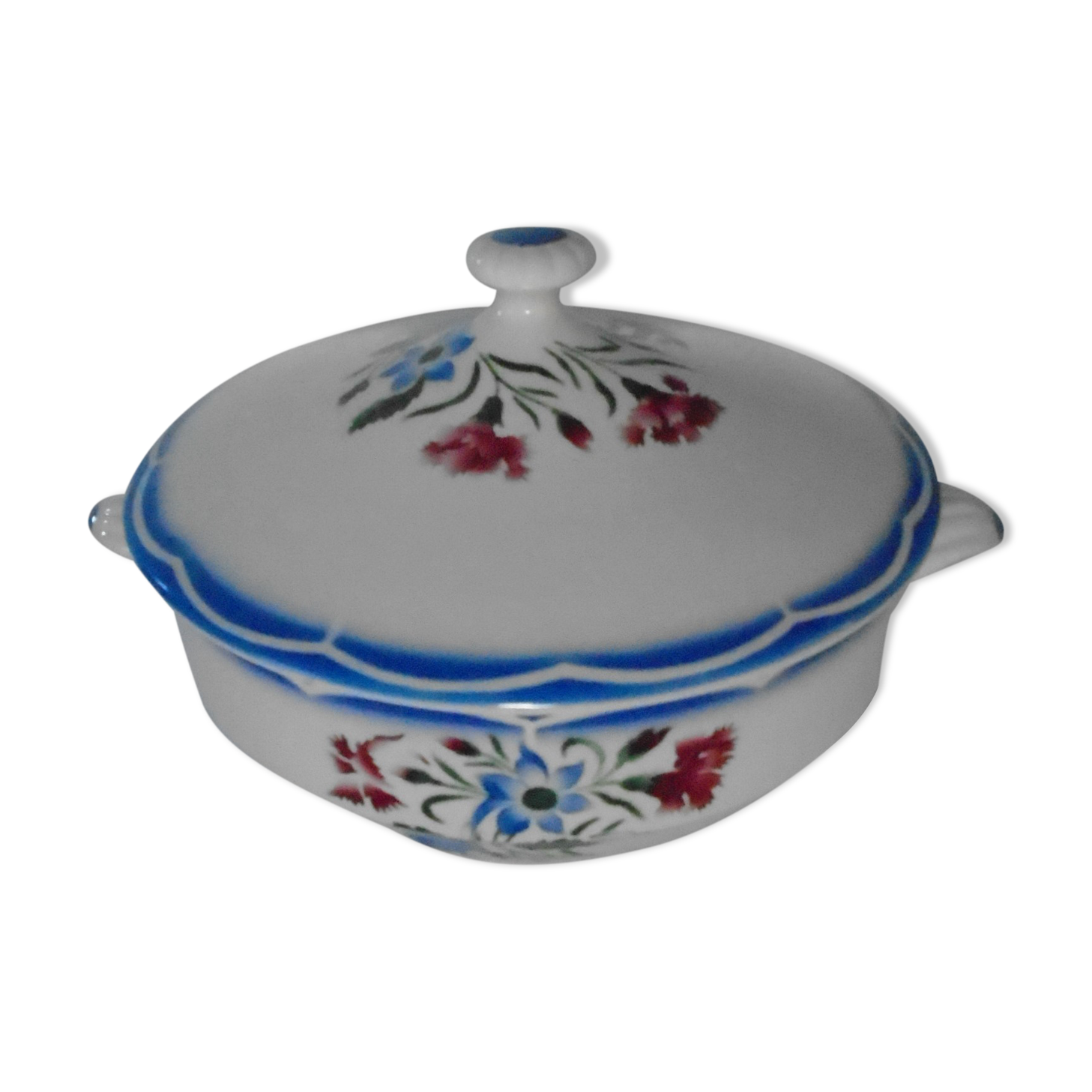 Soupière vegetable flat model Elorn Sarreguemines Digoin faience old