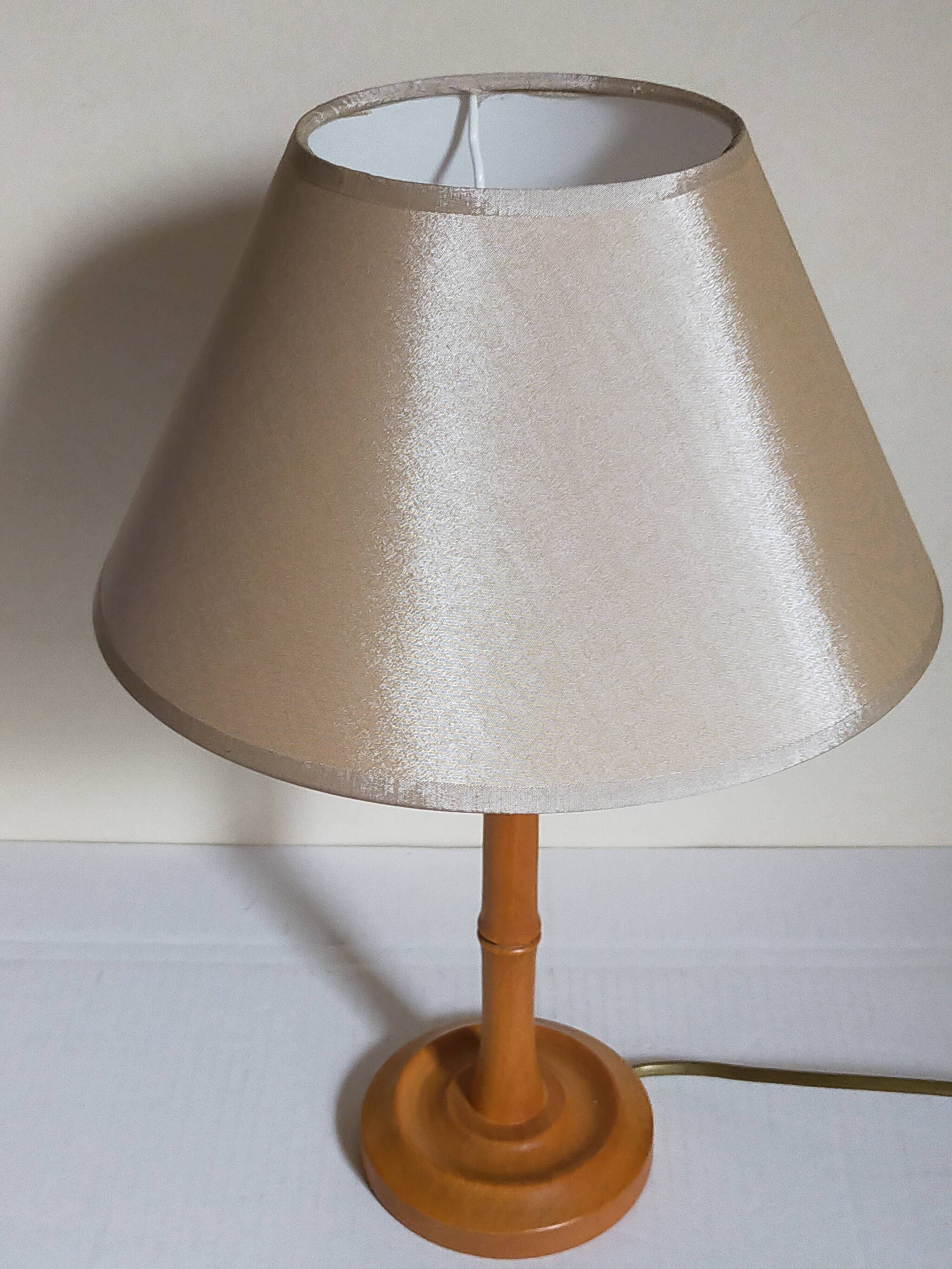 “Bamboo” lamp in vintage turned wood