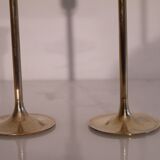 Scandinavian candlesticks pair brass 1960