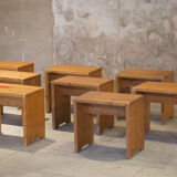 Series of eight stools Les Arcs Charlotte Perriand