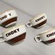 Set of 4 Choky chocolate cup, ceramic vintage pub