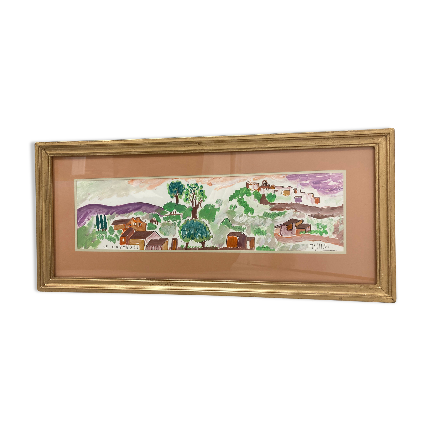 Framed landscape painting