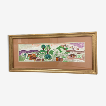 Framed landscape painting