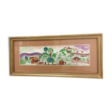 Framed landscape painting