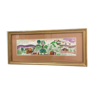 Framed landscape painting