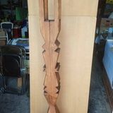 Brutalist ethnic sculpture / Totem, solid wood on base