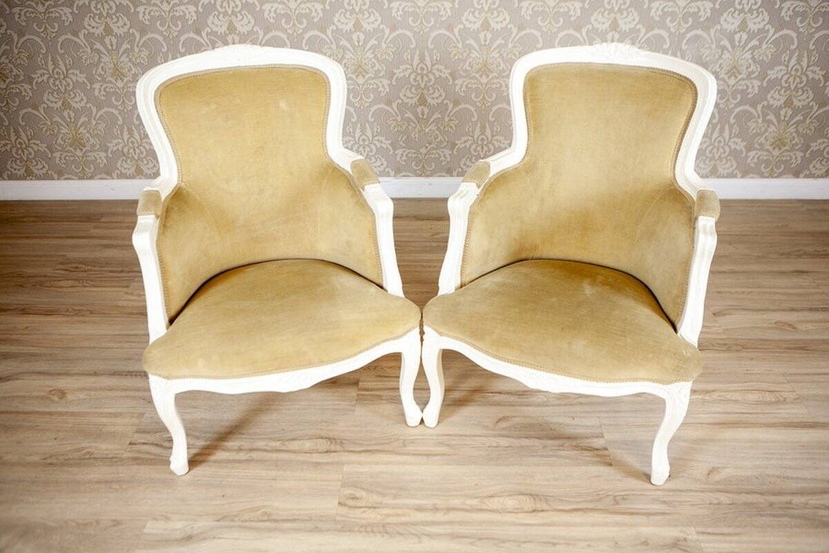 Rococo Style Beech Bergere Chairs, Early 20th Century, Set of 2