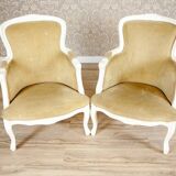 Rococo Style Beech Bergere Chairs, Early 20th Century, Set of 2