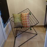 Armchair black metal diamond