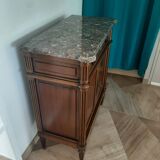 vintage - Small style chest of drawers - Louis XVI marble top with 1 drawer and 2 doors