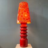 Red ceramic table lamp