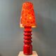 Red ceramic table lamp