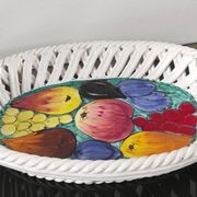 Plat à fruits "Intrecciata"vintage - céramique italienne