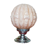Pink globe laying lamp opaline
