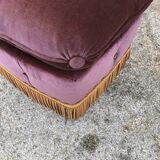 Eggplant velvet pouf