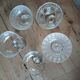 5 antique clear glass cups