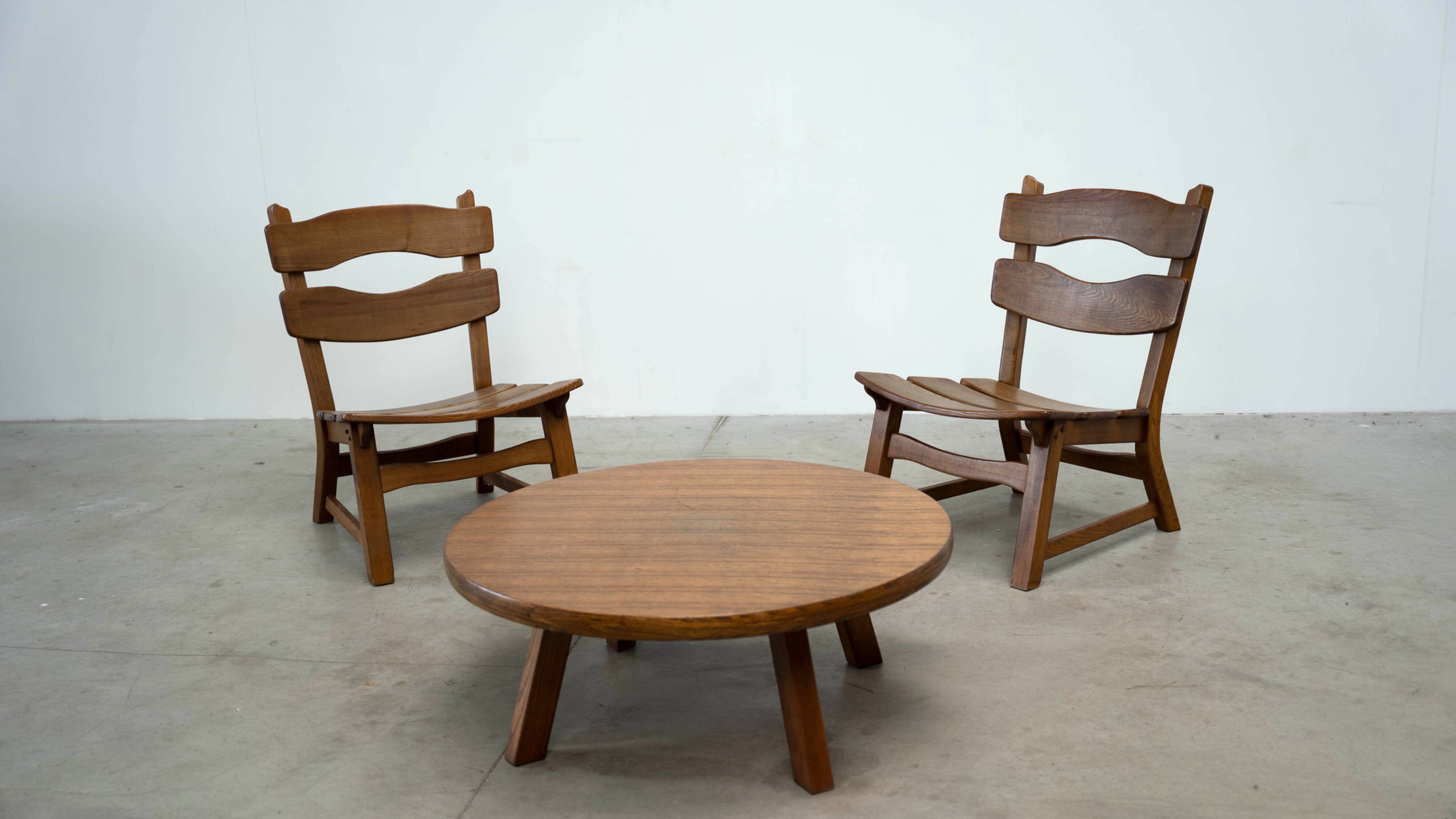 Ensemble de deux fauteuils de salon et table basse de Dittmann & co.