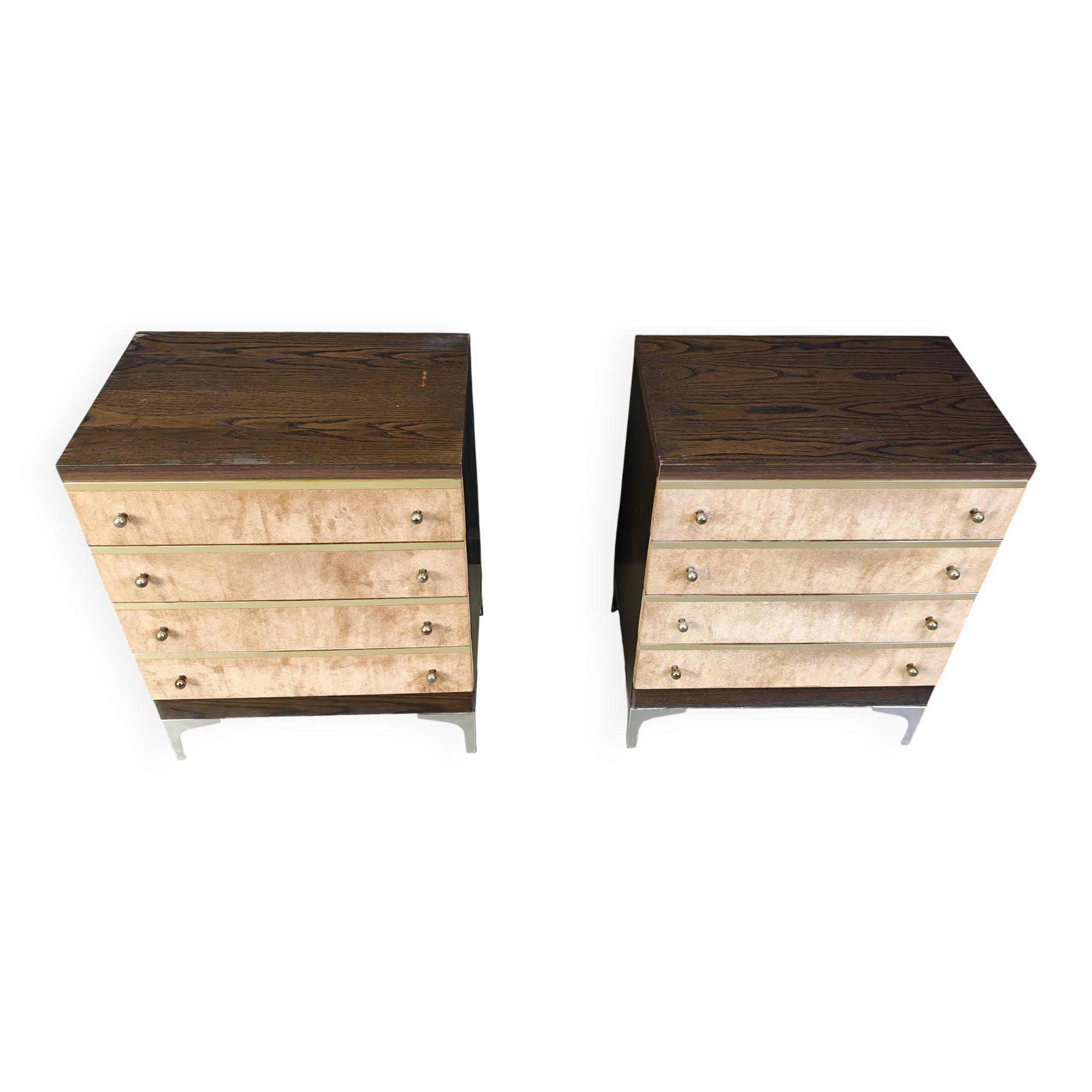 Pair of vintage italian chest of drawers, 1970s