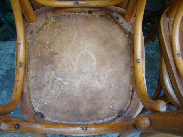 Lot of six old bistro chairs