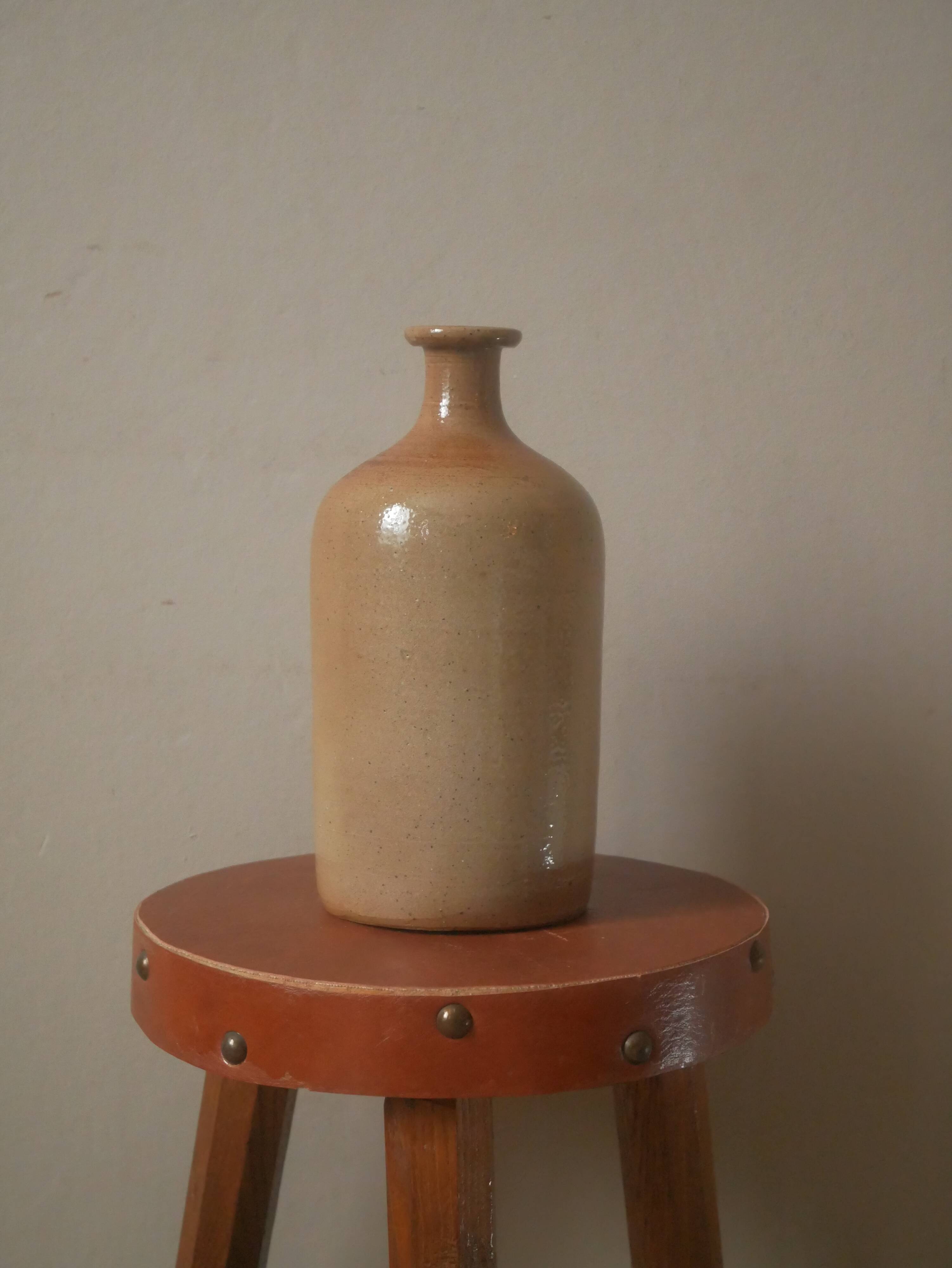 Vintage stoneware vase handmade pottery ceramic soliflore slow Scandinavian country decoration