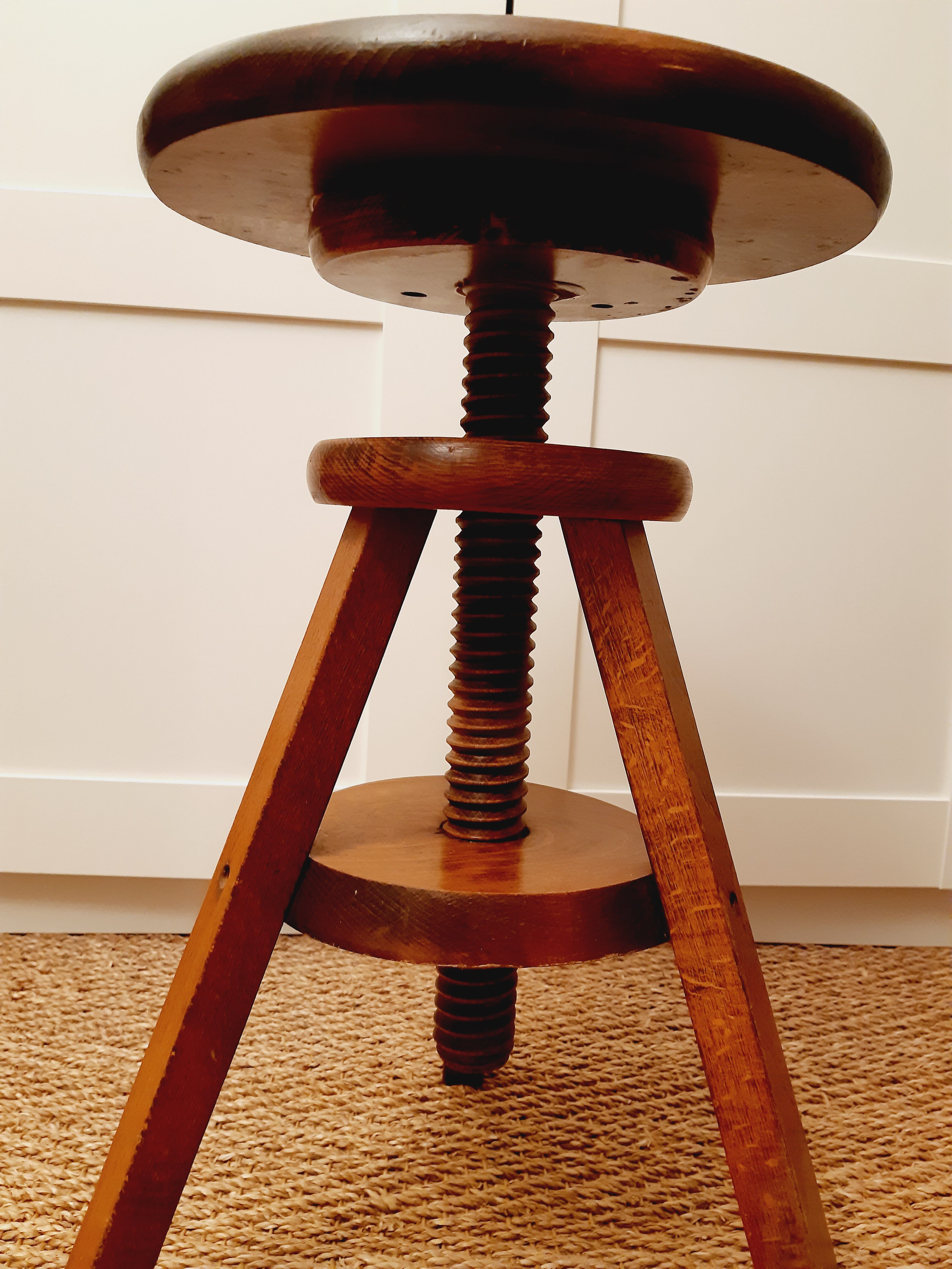 Solid wood screw stool