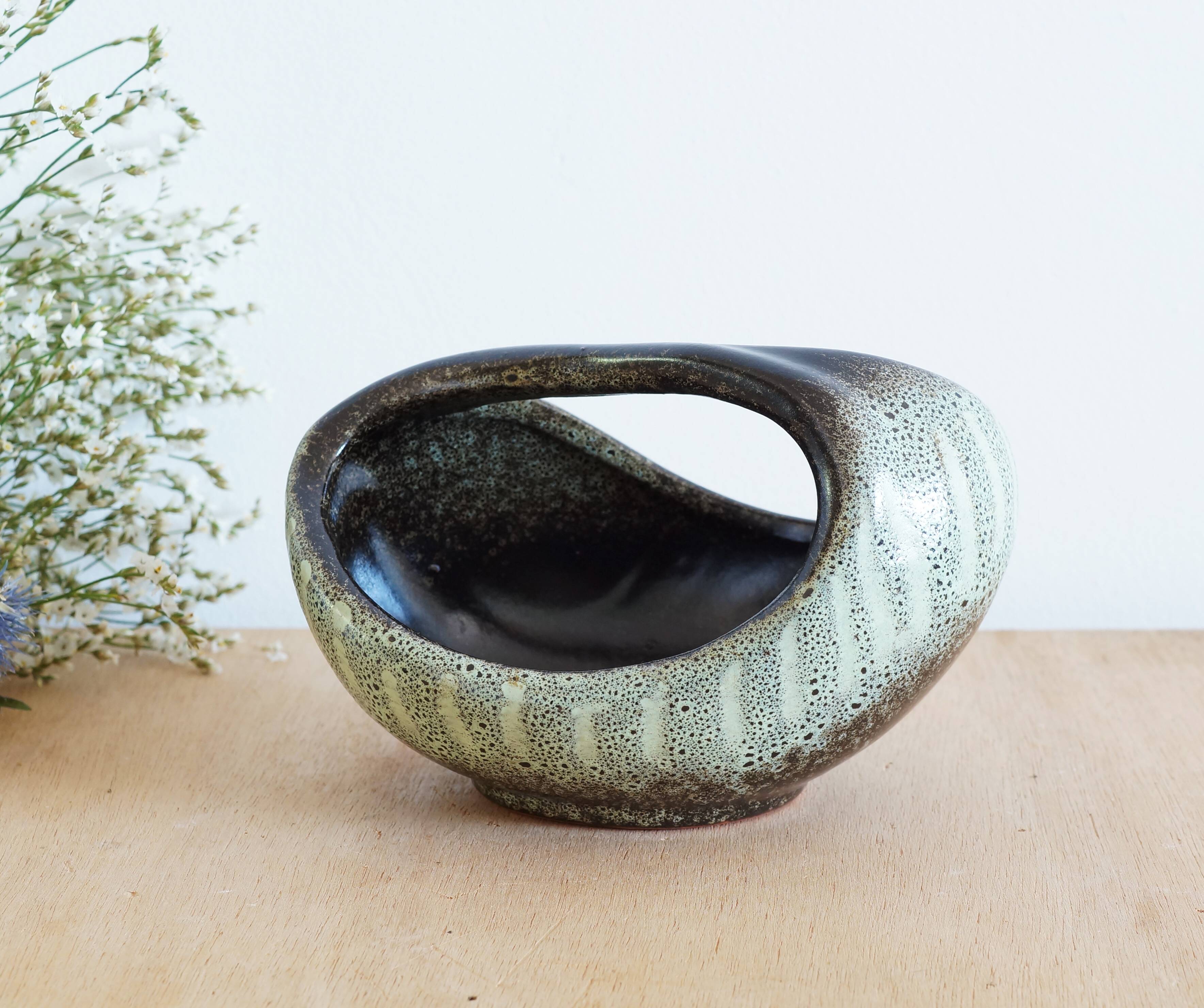 70s glazed ceramic tidy