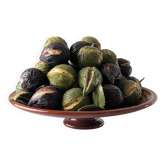 Trompe-l'œil fig plate in bread crumb ceramic, Andalusia, 1950s