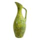 Mid century large green ceramic spout jug - H:54cm