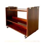 Vintage rosewood bar cart, Italy 1960s