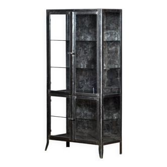 Glass & Iron Medical Cabinet, 1950s