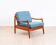 Fauteuil Teak années 60 Bleu