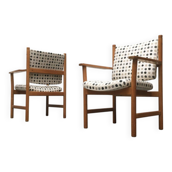 Ensemble de fauteuils en chêne danois du milieu du siècle par Kurt Østervig