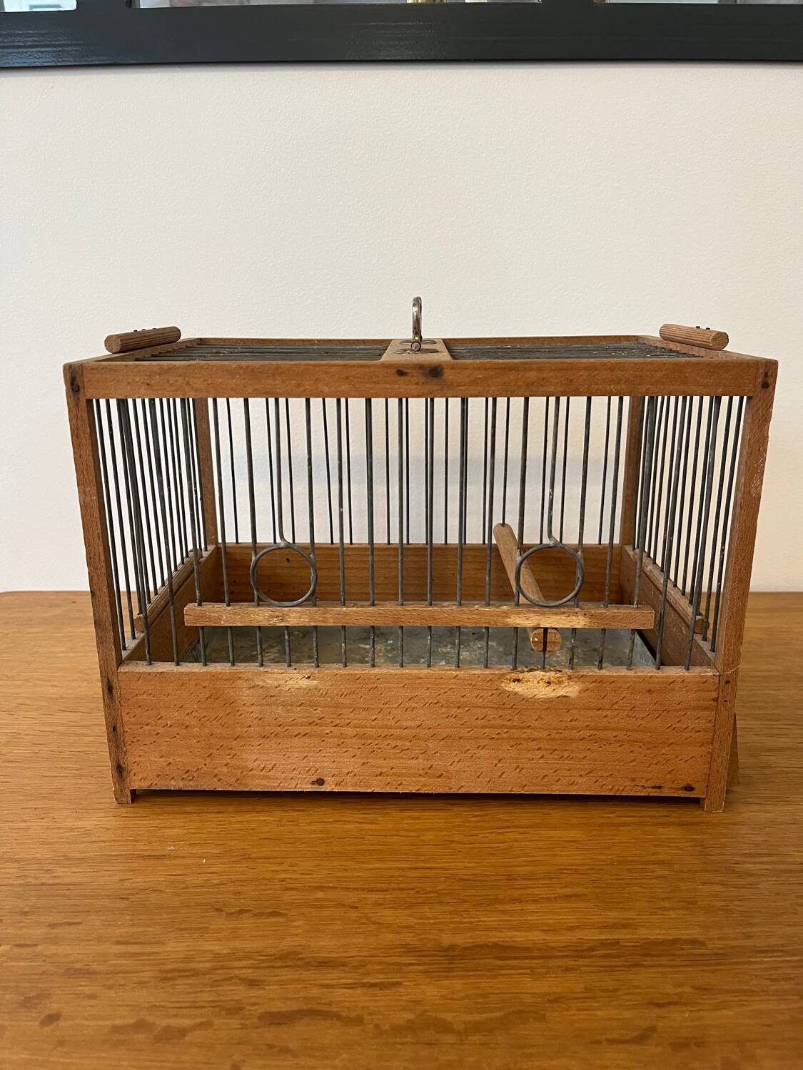 Antique wooden bird cage