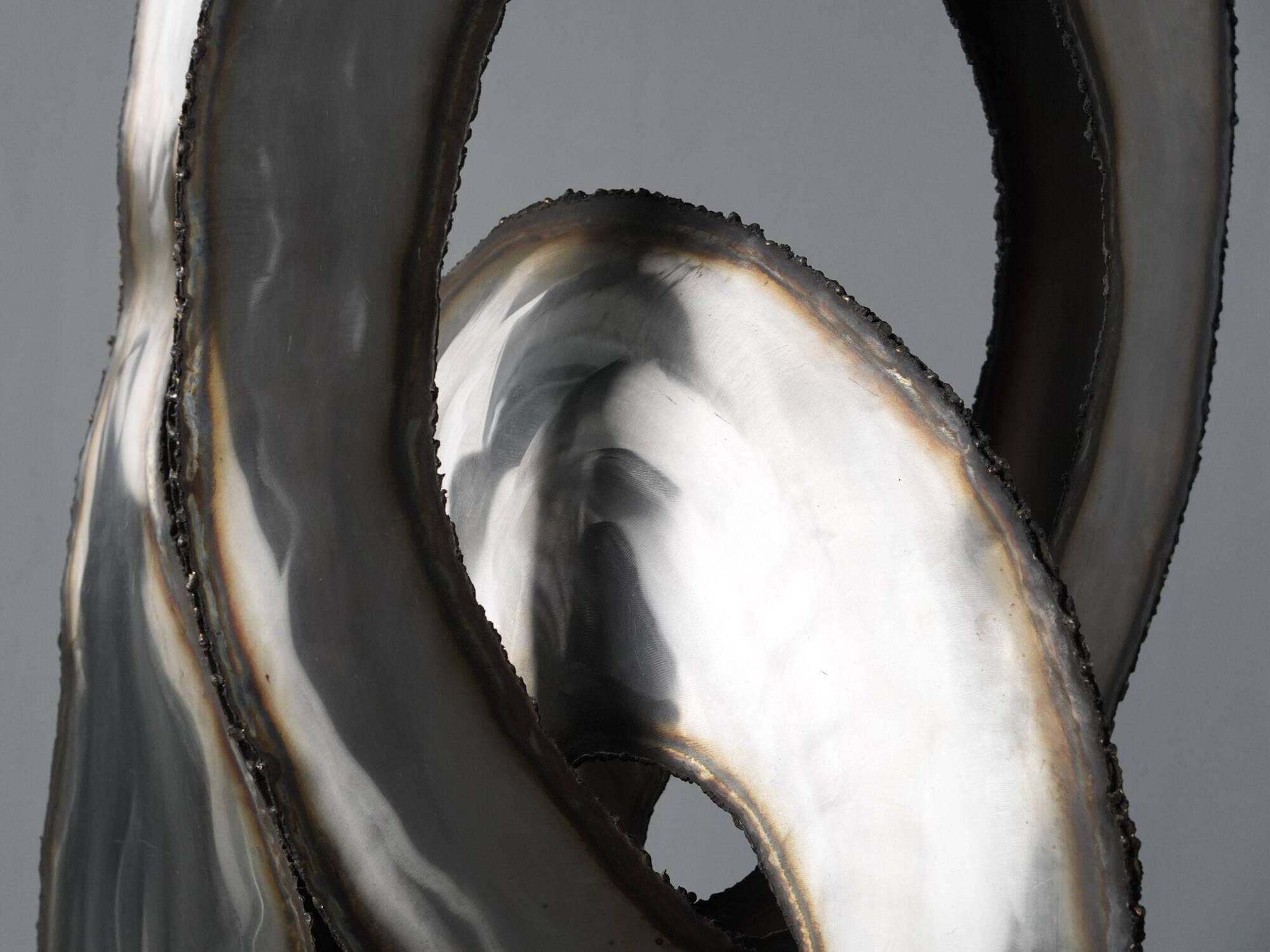 Abstract stainless steel sculpture by Lea Goodman, United Kingdom, 1980s