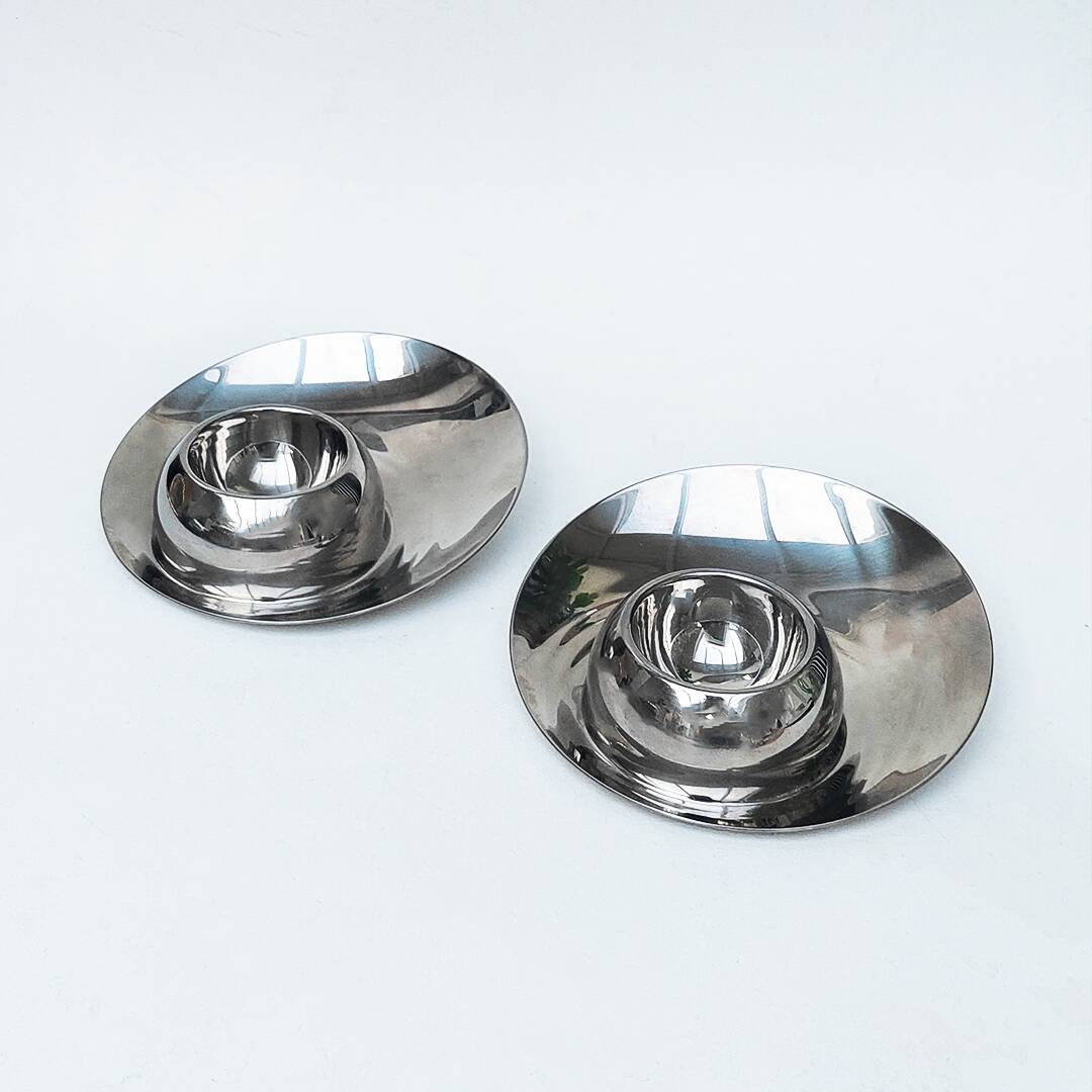 Lot de 5 coquetiers vintage en inox