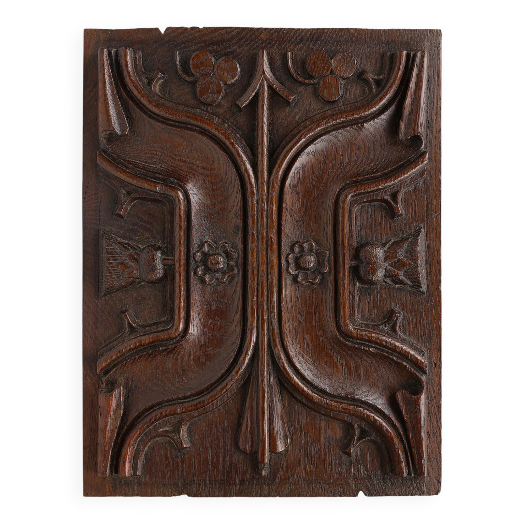 Gothic Sculpted Panel in Oak, Belgium, 16th century