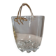 Seau à glaçons en verre, anse doré, vintage 1960