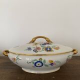 Vintage soup tureen, vegetable dish in white Limoge porcelain from TLB