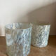 Set of two designer glass candle holders