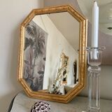 Golden octagonal mirror Art Deco