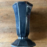 Antique enamelled cast iron vase