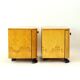 Art Deco Bedside Tables In Root Veneer, Czechoslovakia 1940s