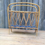 Vintage rattan bamboo magazine rack