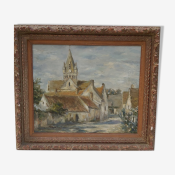 Oil on canvas by Anne de la Fournière framed