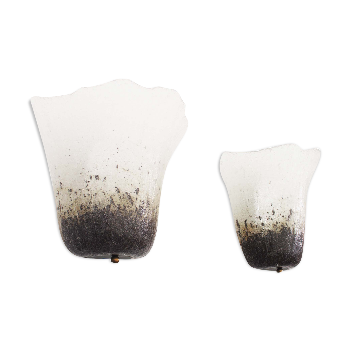 Paire d’appliques murales en verre de murano « Shell » par Peill & Putzler
