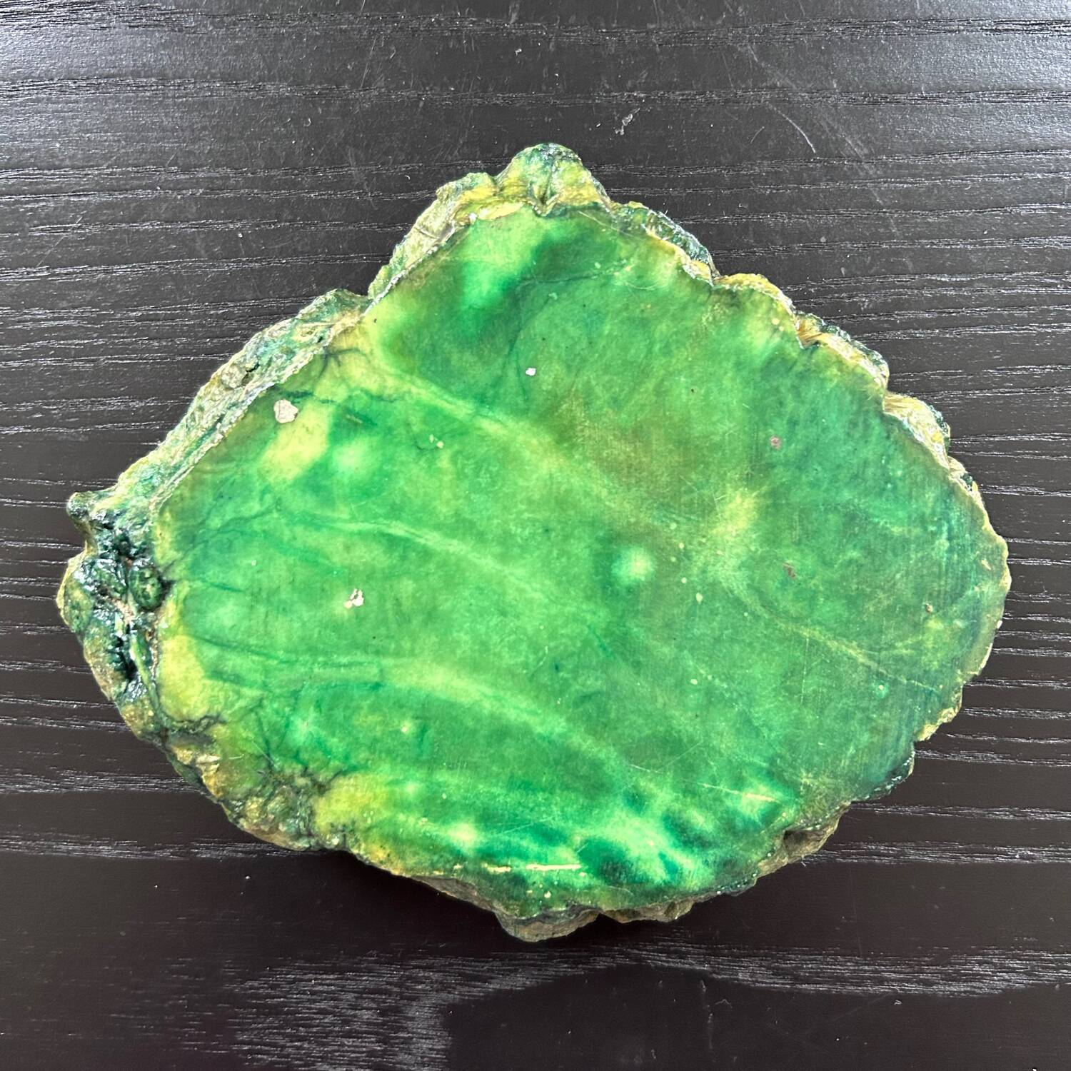 Green calcite ashtray