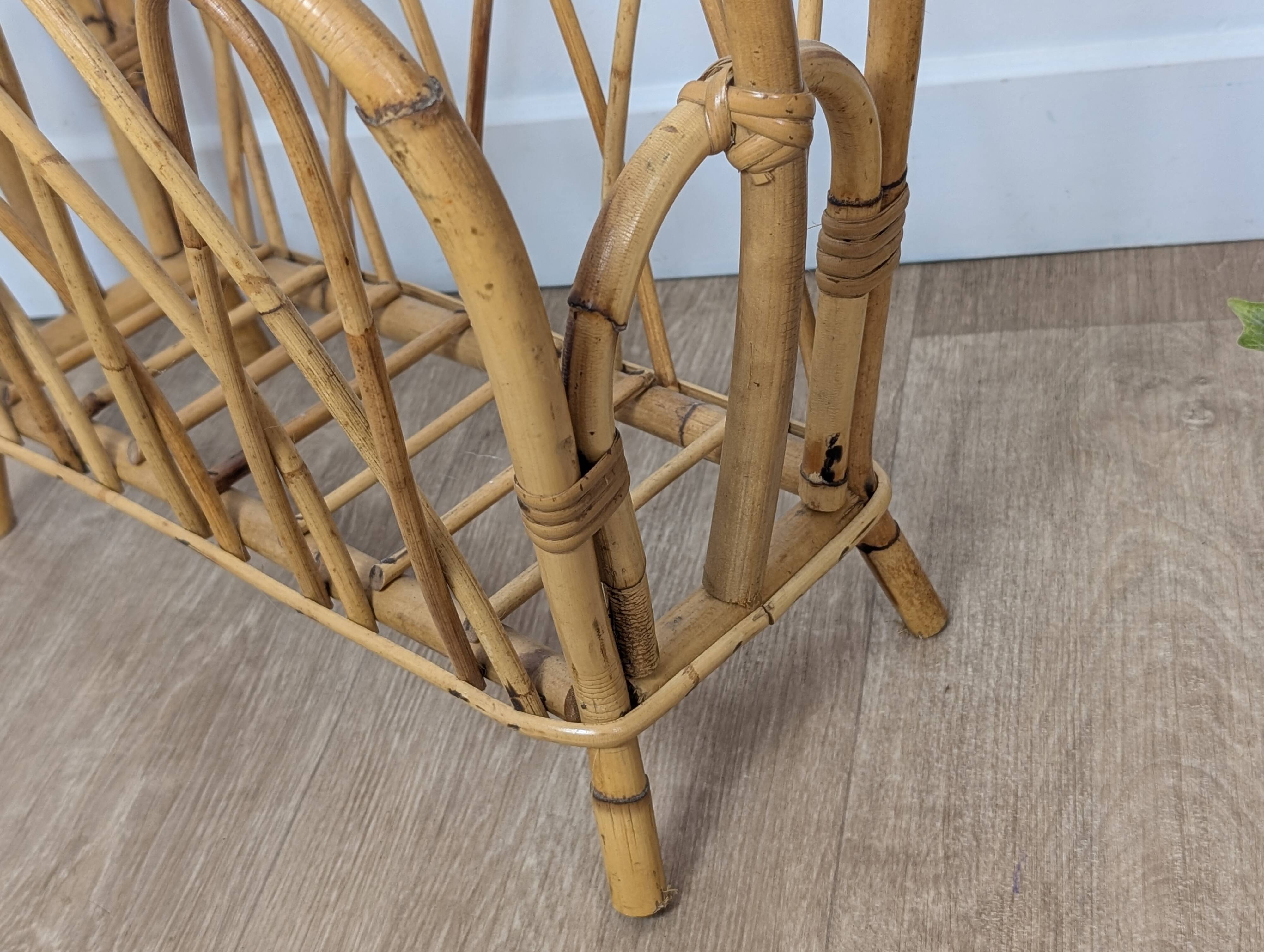 Rattan magazine rack