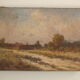 Alexandre Dronsart (1890-1953) peinture paysage Chemin de bord de ferme