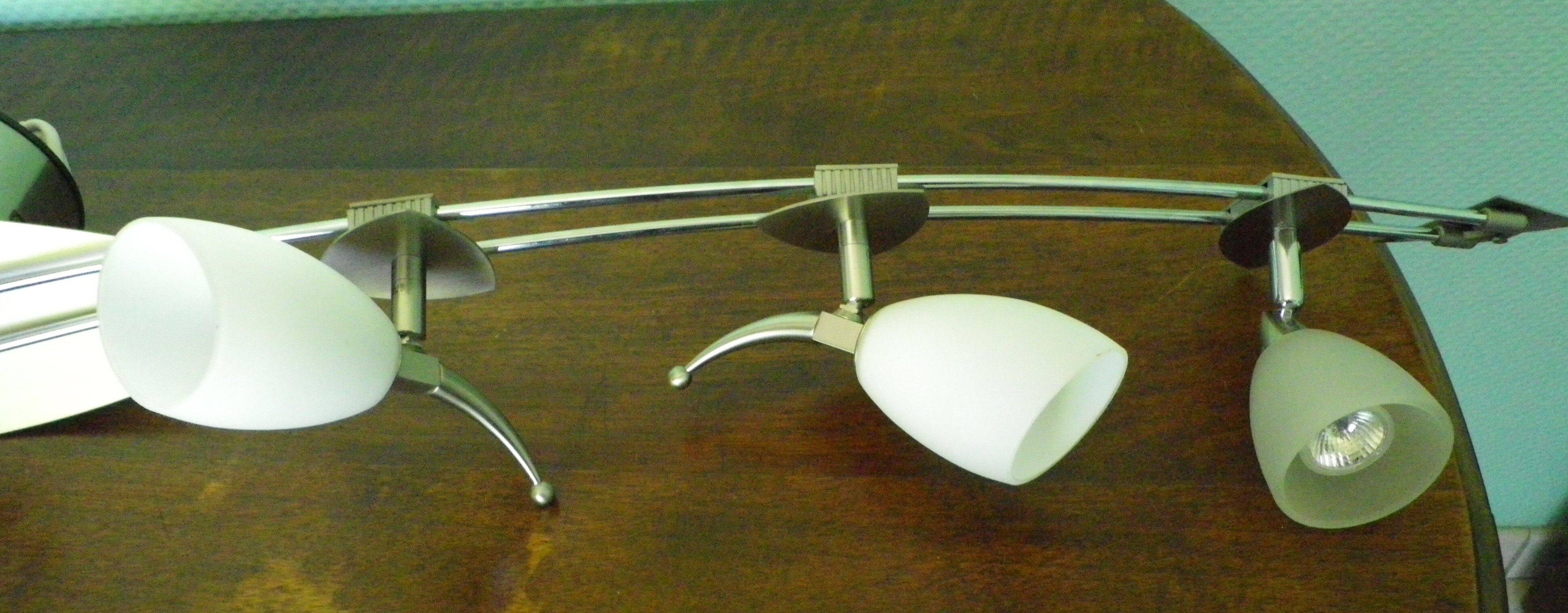 "Paulmann" 1m40 design hanging 6 lights anodized aluminium - 70s